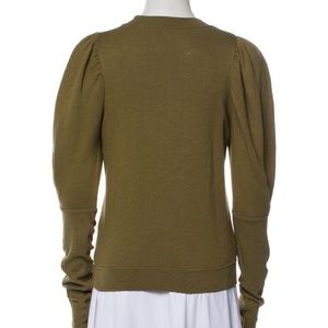 ULLA JOHNSON GREEN PUFF SLEEVE SWEATSHIRT. Size medium.